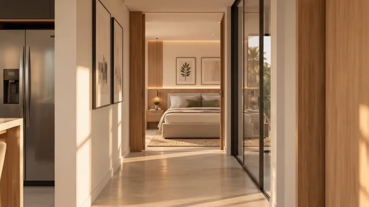 Interiores em madeira e tons naturais